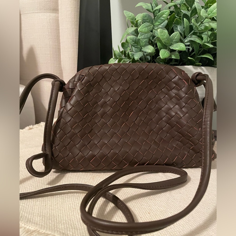 Quince woven leather crossbody bag